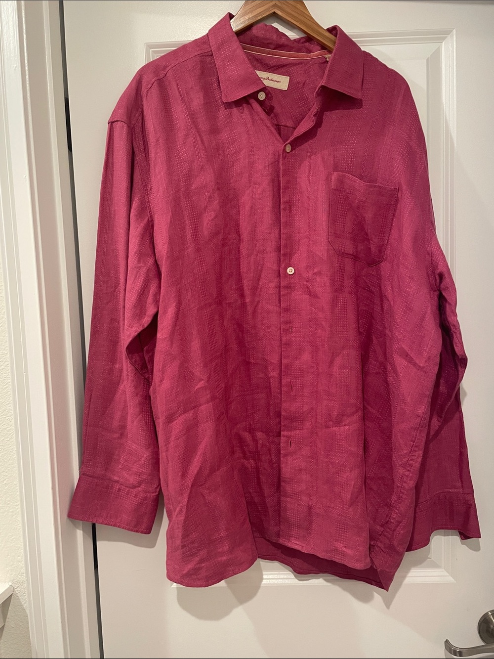 Tommy Bahama Raspberry Button-Down Linen Shirt xxl